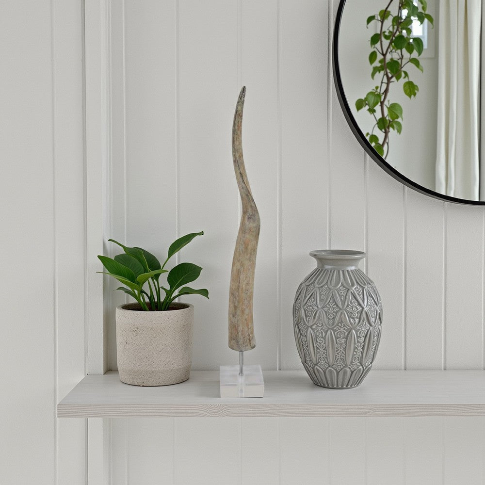 Linaa Decorative Antler Horn | Brown Resin Clear Acrylic Base | 32"