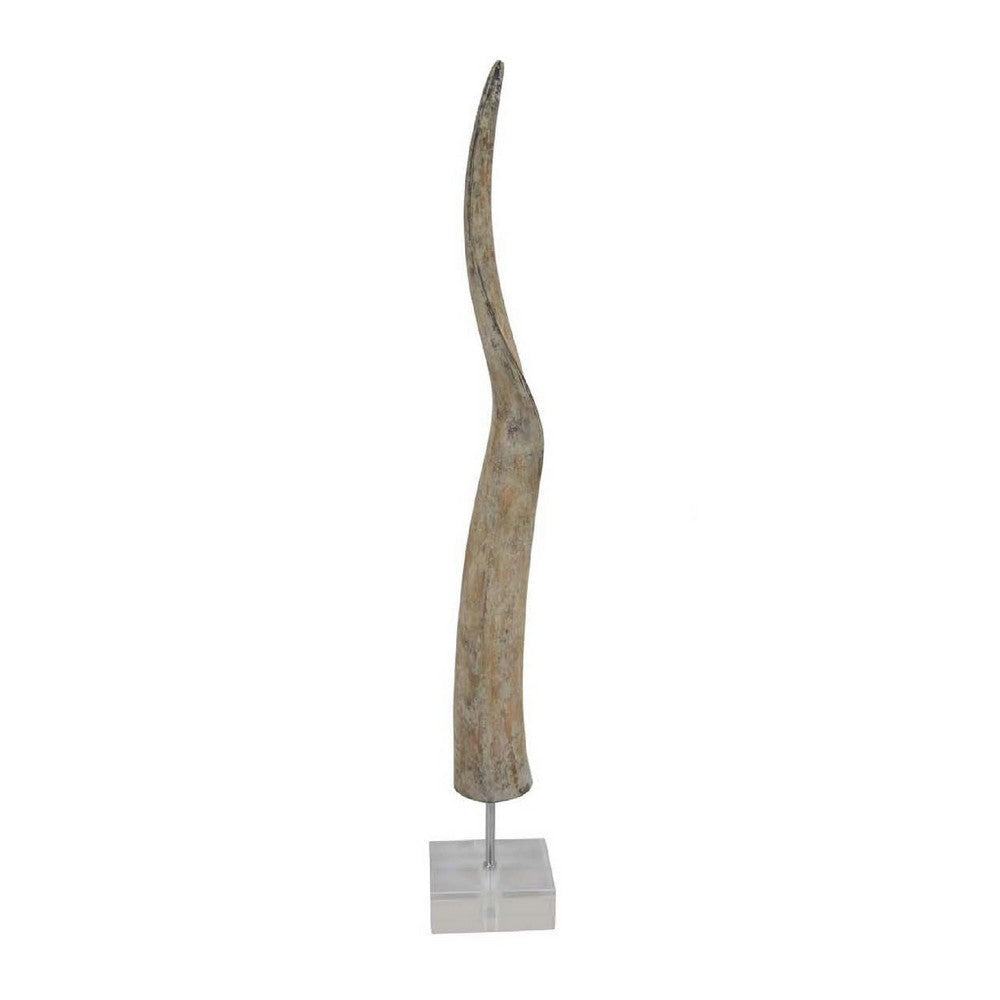 Linaa Decorative Antler Horn | Brown Resin Clear Acrylic Base | 32"