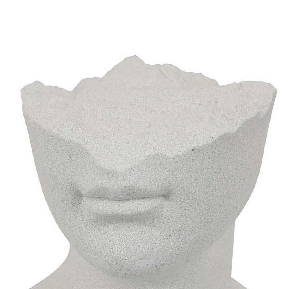 Head Statuette Tabletop Decor | White Resin | Fragmented Bust | 11’’ BM335011