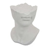 Head Statuette Tabletop Decor | White Resin | Fragmented Bust | 11"