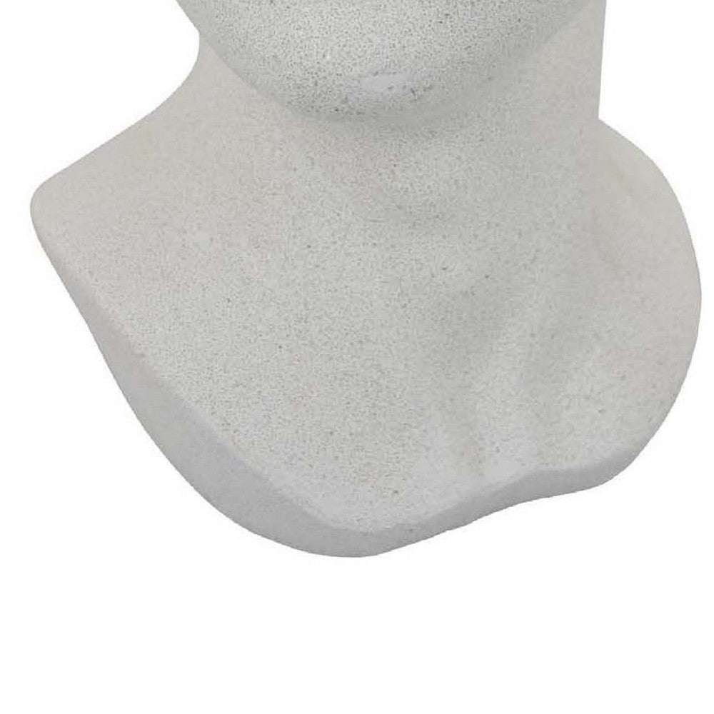 Head Statuette Tabletop Decor | White Resin | Fragmented Bust | 11’’ BM335011