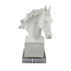 Horse Head Decor | White Resin Frame | Gray Acrylic Base 13’’ BM335012