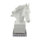 Horse Head Decor | White Resin Frame | Gray Acrylic Base 13’’ BM335012