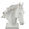 Horse Head Decor | White Resin Frame | Gray Acrylic Base 13’’ BM335012