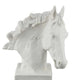 Horse Head Decor | White Resin Frame | Gray Acrylic Base 13’’ BM335012