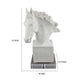 Horse Head Decor | White Resin Frame | Gray Acrylic Base 13’’ BM335012