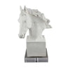 Horse Head Decor | White Resin Frame | Gray Acrylic Base 13"