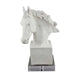 Horse Head Decor | White Resin Frame | Gray Acrylic Base 13"