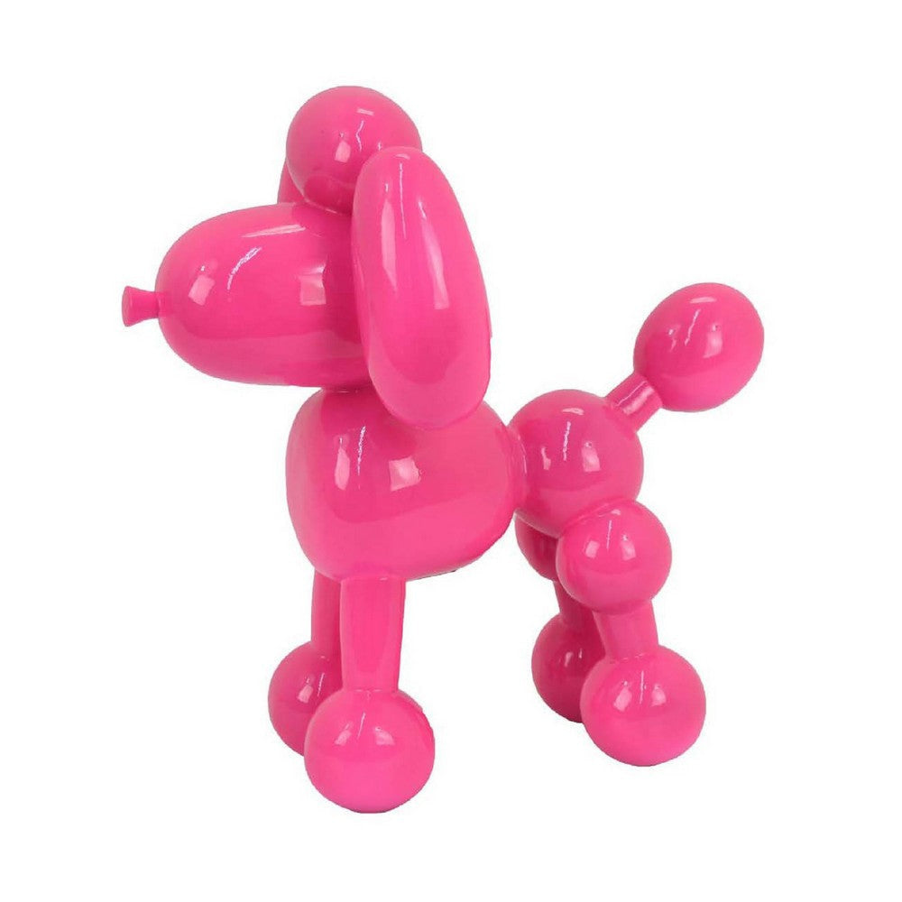 Balloon Dog Accent Decor | Bright Pink Resin | Intricate Details 12"