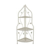 3 Tier Corner Plant Stand Shelves | Classical White Metal | 36’’ BM335022