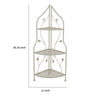 3 Tier Corner Plant Stand Shelves | Classical White Metal | 36’’ BM335022