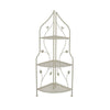 3 Tier Corner Plant Stand Shelves | Classical White Metal | 36"