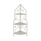 3 Tier Corner Plant Stand Shelves | Classical White Metal | 36"