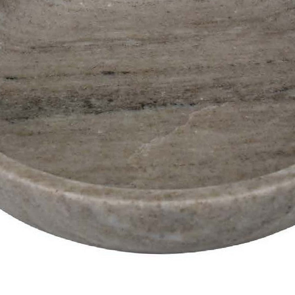 Decorative Bowl | Gray Marble | Natural Veining Patterns | 10’’ Round BM335024