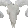 Mitch Bighead Sheep Ram Sculpture Curved Horns | White Resin 16’’ BM335034