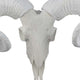 Mitch Bighead Sheep Ram Sculpture Curved Horns | White Resin 16’’ BM335034