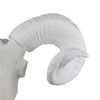 Mitch Bighead Sheep Ram Sculpture Curved Horns | White Resin 16’’ BM335034