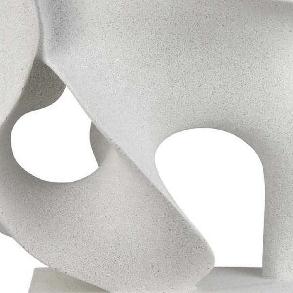 Ramya Abstract Accent Decor | Flowing Lines and Curves | White Resin BM335035