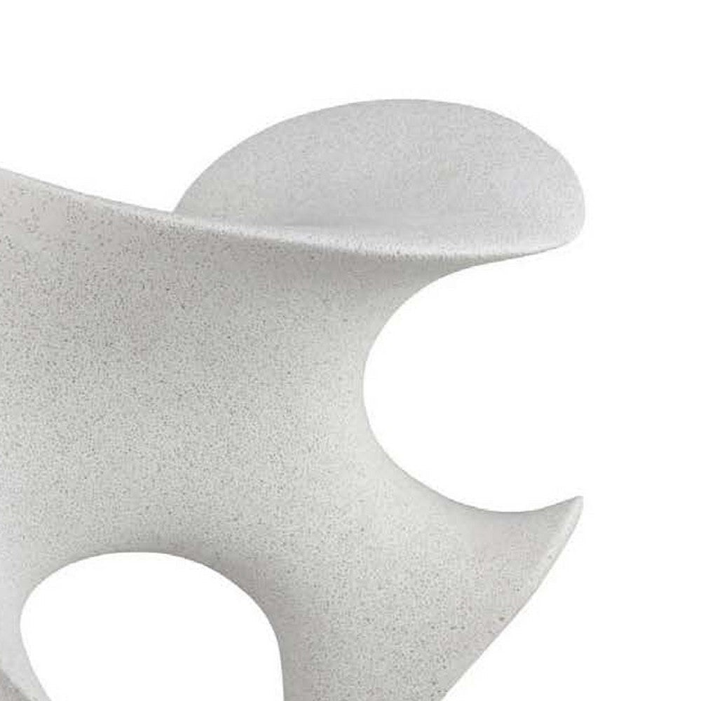 Ramya Abstract Accent Decor | Flowing Lines and Curves | White Resin BM335035