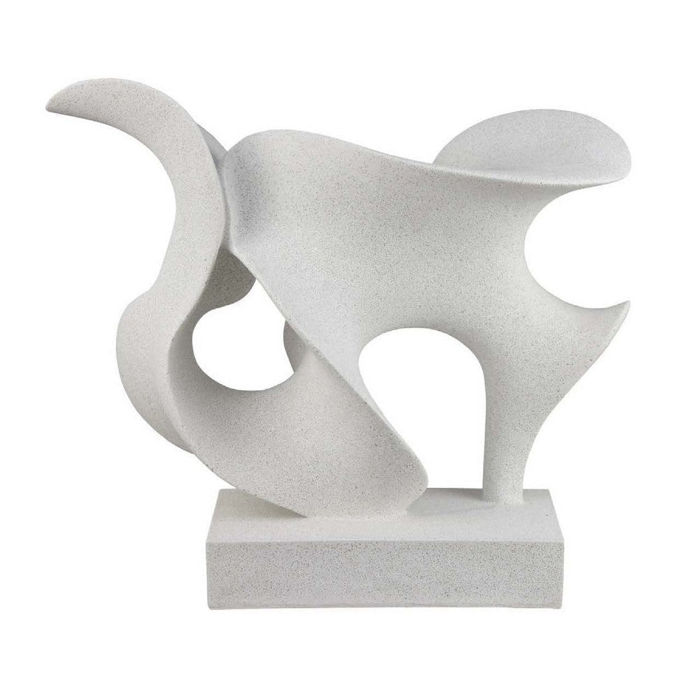 Ramya Abstract Accent Decor | Flowing Lines and Curves | White Resin