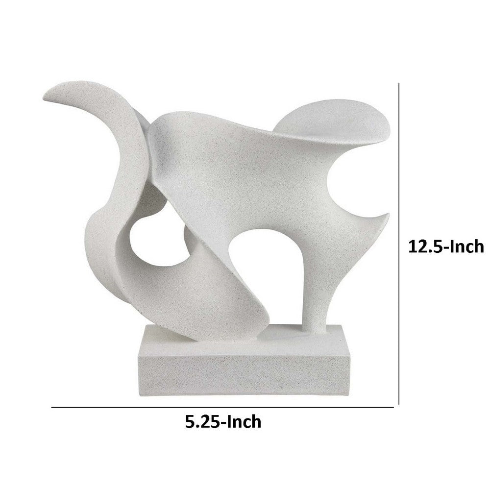 Ramya Abstract Accent Decor | Flowing Lines and Curves | White Resin BM335035