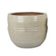 Paulo Barrel Planter Set of 2 | Raised Ribbed Beige Ceramic 19 | 15’’ BM335041