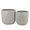 Gloria Round Planter Set of 2 | Textured White Ceramic | 15 | 14’’ BM335043
