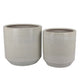 Gloria Round Planter Set of 2 | Textured White Ceramic | 15 | 14’’ BM335043