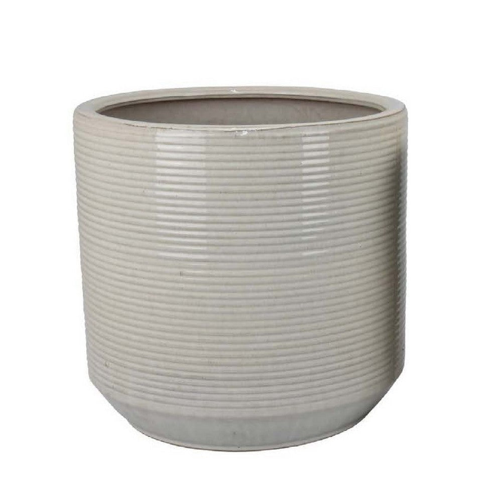 Gloria Round Planter Set of 2 | Textured White Ceramic | 15 | 14’’ BM335043