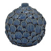 Remus Accent Vase with Raised Pebble Pattern | Glazed Blue Ceramic BM335046