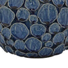 Remus Accent Vase with Raised Pebble Pattern | Glazed Blue Ceramic BM335046