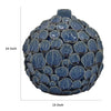 Remus Accent Vase with Raised Pebble Pattern | Glazed Blue Ceramic BM335046