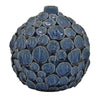 Remus Accent Vase with Raised Pebble Pattern | Glazed Blue Ceramic