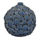 Remus Accent Vase with Raised Pebble Pattern | Glazed Blue Ceramic