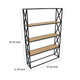 Lewy Plant Stand | X-Cross Sides | 4 Tier Wood Shelves | Black Metal BM335049