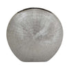 Harvey Accent Vase | Metallic Texture | Flat Round Gray Ceramic 15’’ BM335051