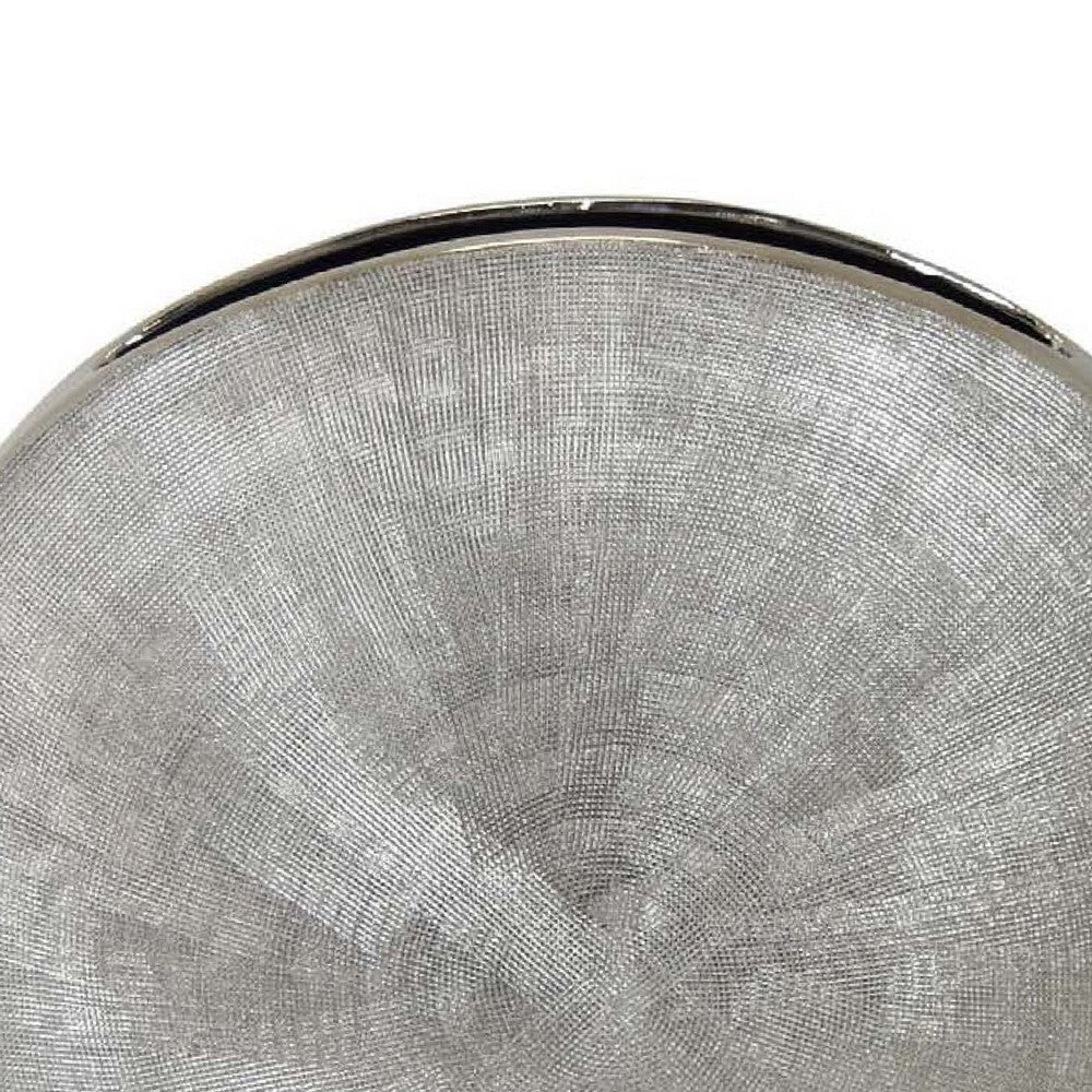 Harvey Accent Vase | Metallic Texture | Flat Round Gray Ceramic 15’’ BM335051