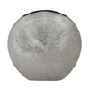 Harvey Accent Vase | Metallic Texture | Flat Round Gray Ceramic 15"