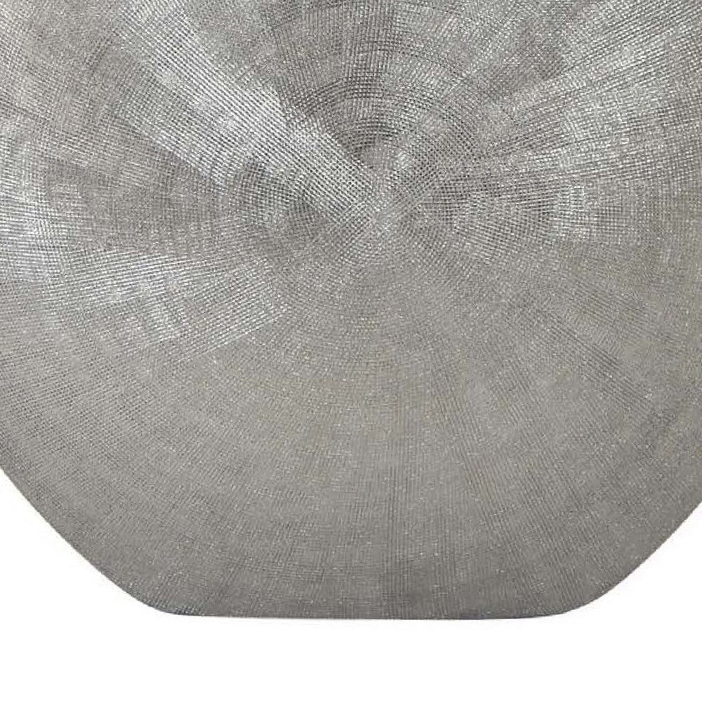 Harvey Accent Vase | Metallic Texture | Flat Round Gray Ceramic 15’’ BM335051