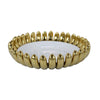 Milly Decorative Bowl | Raised Petal Rim | Gold White Ceramic 16’’
