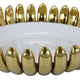 Milly Decorative Bowl | Raised Petal Rim | Gold White Ceramic 16’’