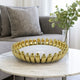 Milly Decorative Bowl | Raised Petal Rim | Gold White Ceramic 16"