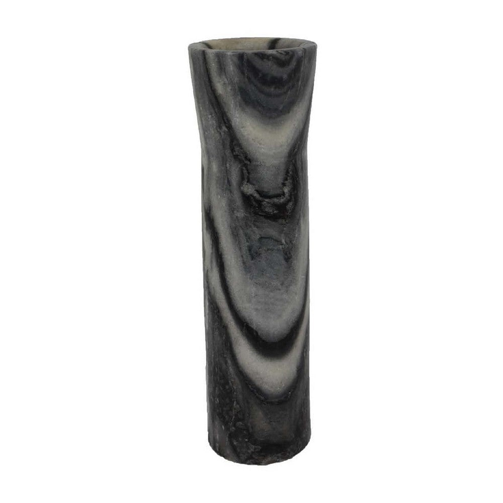 Danny Tall Accent Vase | Natural Stone Pattern Gray Marble 14’’ BM335067