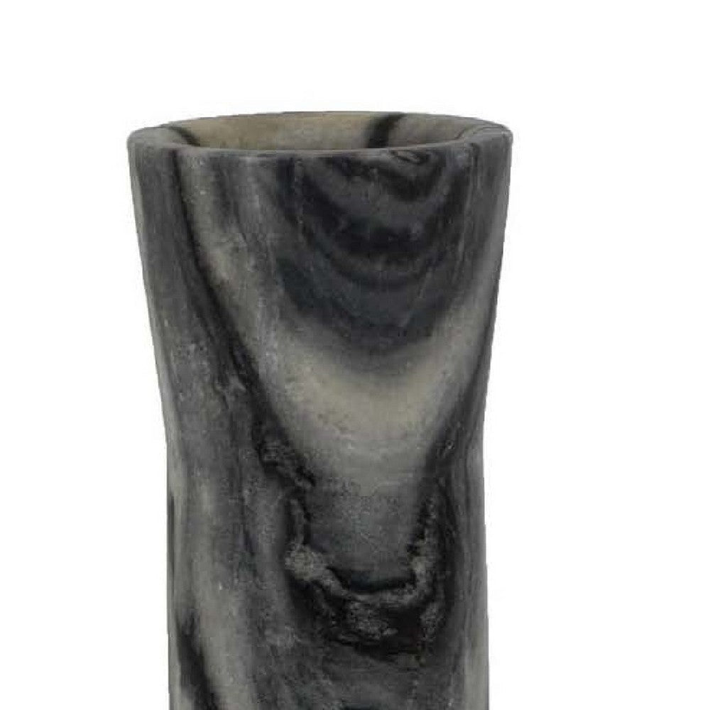 Danny Tall Accent Vase | Natural Stone Pattern Gray Marble 14’’ BM335067