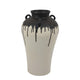Caleb Accent Vase with Drip Pattern and Handles | Black Gray Ceramic BM335073