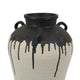 Caleb Accent Vase with Drip Pattern and Handles | Black Gray Ceramic BM335073