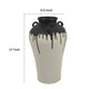 Caleb Accent Vase with Drip Pattern and Handles | Black Gray Ceramic BM335073