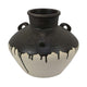 Caleb Accent Vase w Drip Pattern | Angled Handles Black Gray Ceramic BM335074