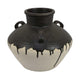 Caleb Accent Vase w Drip Pattern | Angled Handles Black Gray Ceramic