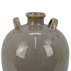 Caleb Accent Vase w Drip Pattern | Angled Handles Beige Gray Ceramic BM335075